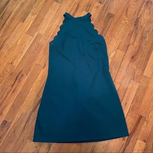 Dark green mini dress